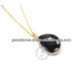 Collier en pierres précieuses plaqué or Black Onyx 18k